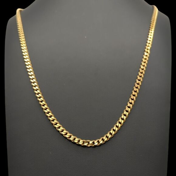 20" x 5mm 14K Gold Finish over 316L Stainless Steel Cuban Chain. - Picture 4 of 13